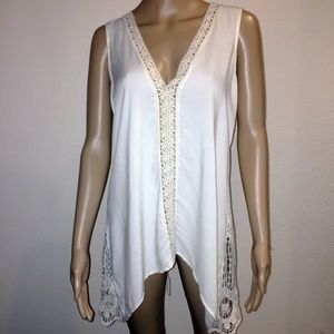 NWT LOVE STITCH BOHO CROCHET TUNIC SZ M